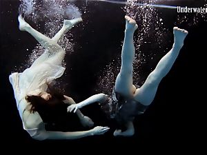 2 chicks swim and get nude mind-blowing