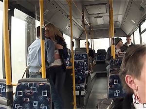 Lindsey Olsen humps her man on a public bus